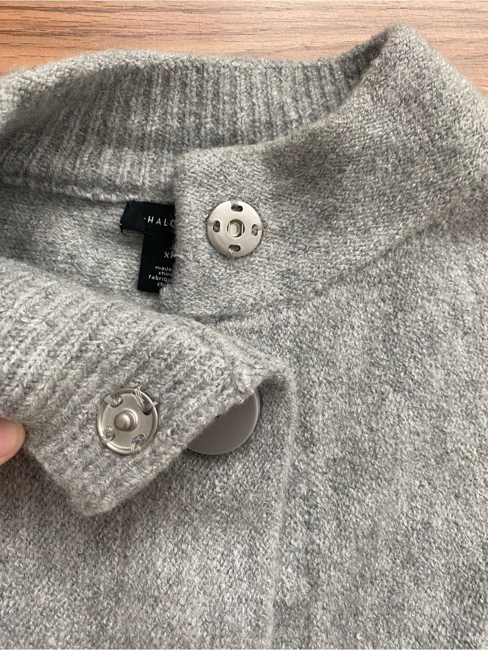 Halogen Gray Button-Front Sweater - Picture 5 of 6